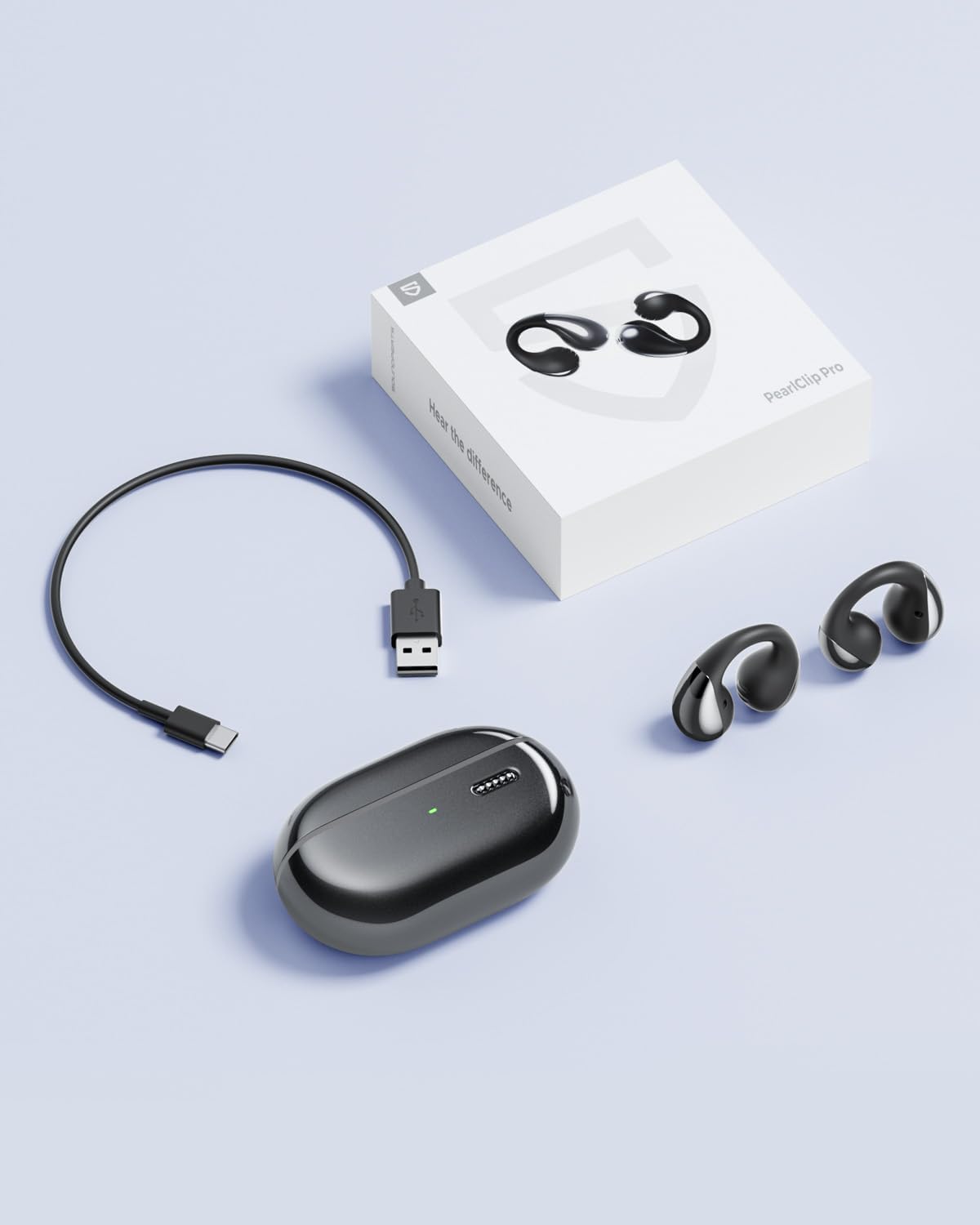 *SoundPEATS PearlClip Pro Open-Ear Earbuds (Black)**:
