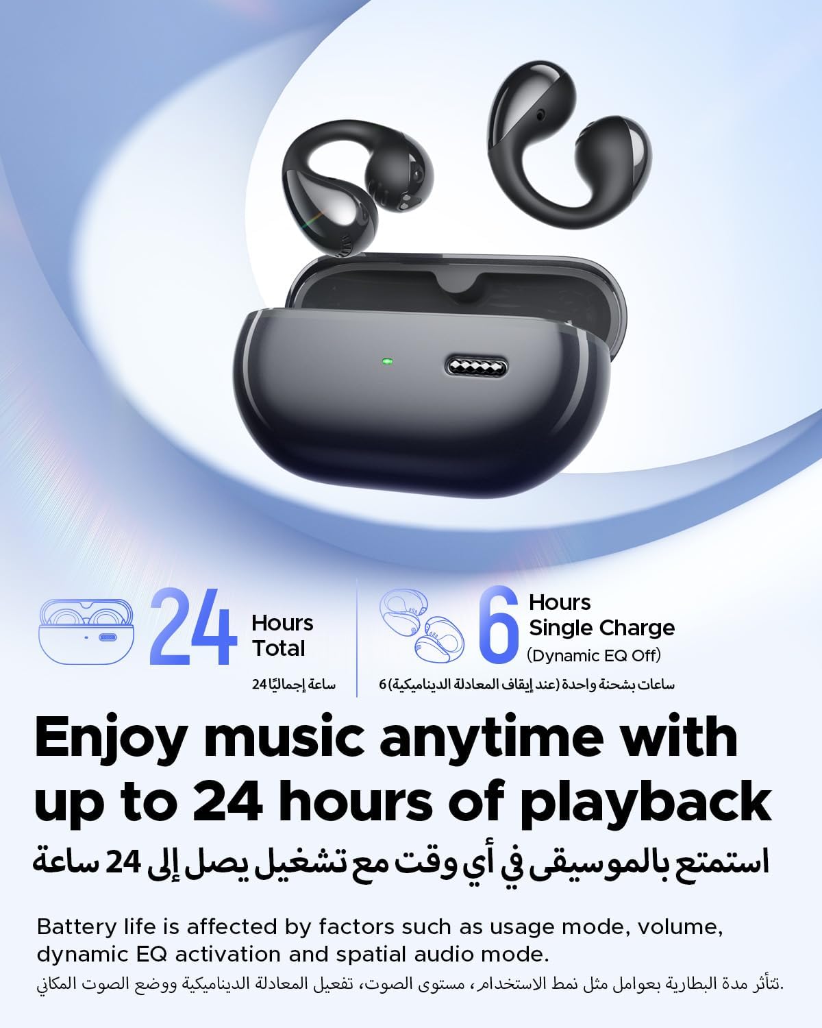 *SoundPEATS PearlClip Pro Open-Ear Earbuds (Black)**: