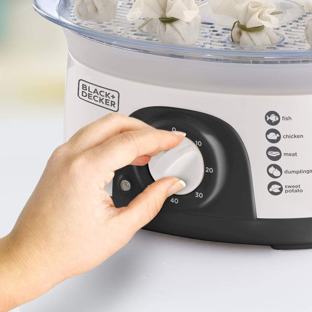 BLACK+DECKER Food Steamer, 775W, 10L, 3-Tier Detachable Design – Quick &amp; Easy Healthy Meal